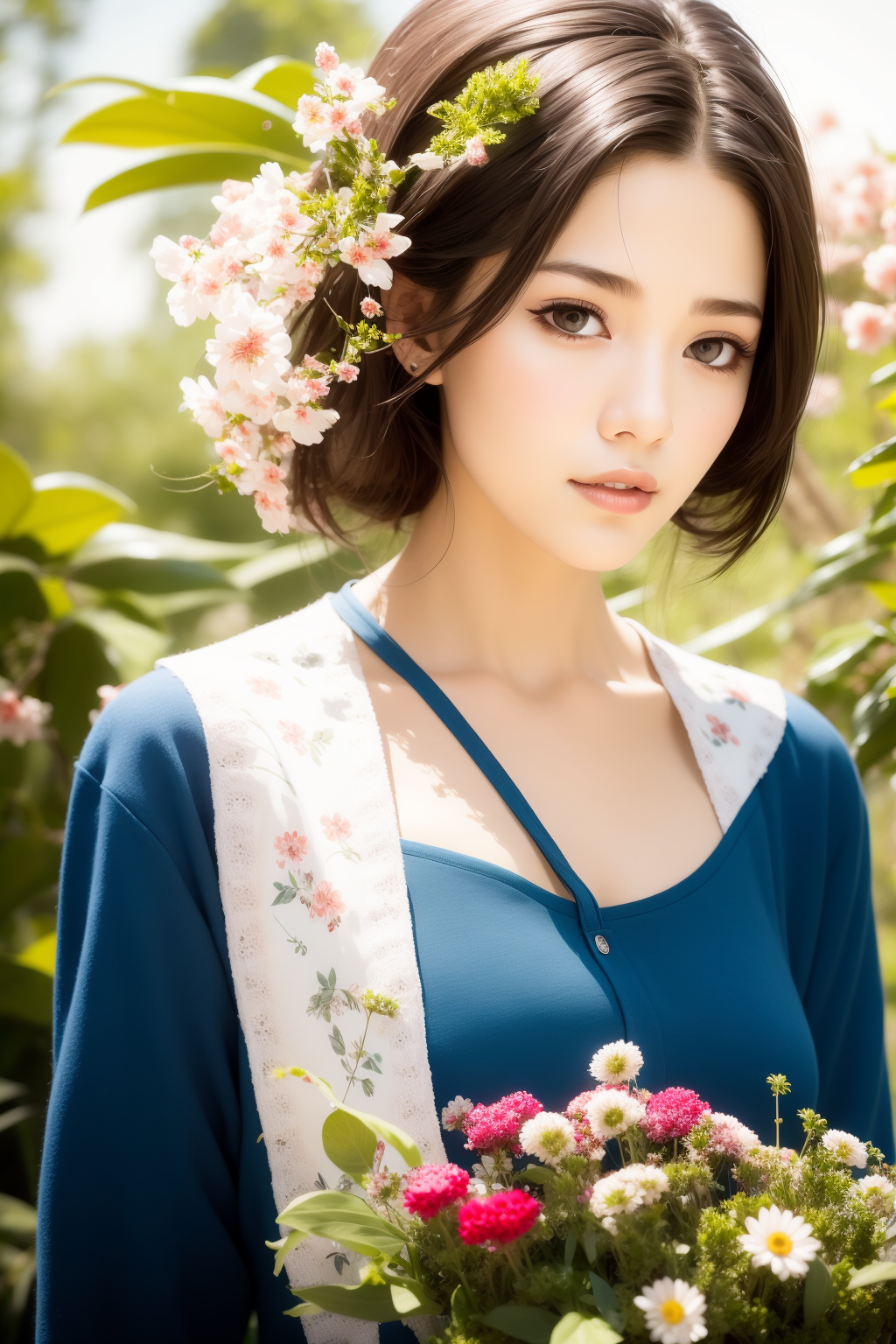 23496-32893688-masterpiece,best quality,ultra highres,8k,Sharpen,scenery,still life,plant,outdoors,nature,blue sky,1girl,_lora_薄雨_Light rain_0.png